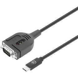 Manhattan Seriell Adapterkabel [1x USB-C® Stecker - 1x Seriell (9pol.)] 100 cm Schwarz 154499