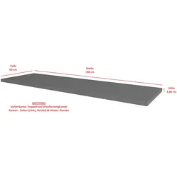 Arbeitsplatte 190cm 38mm Anthrazit matt Küche Nessa Scandi Old Style Ava-AR Luna