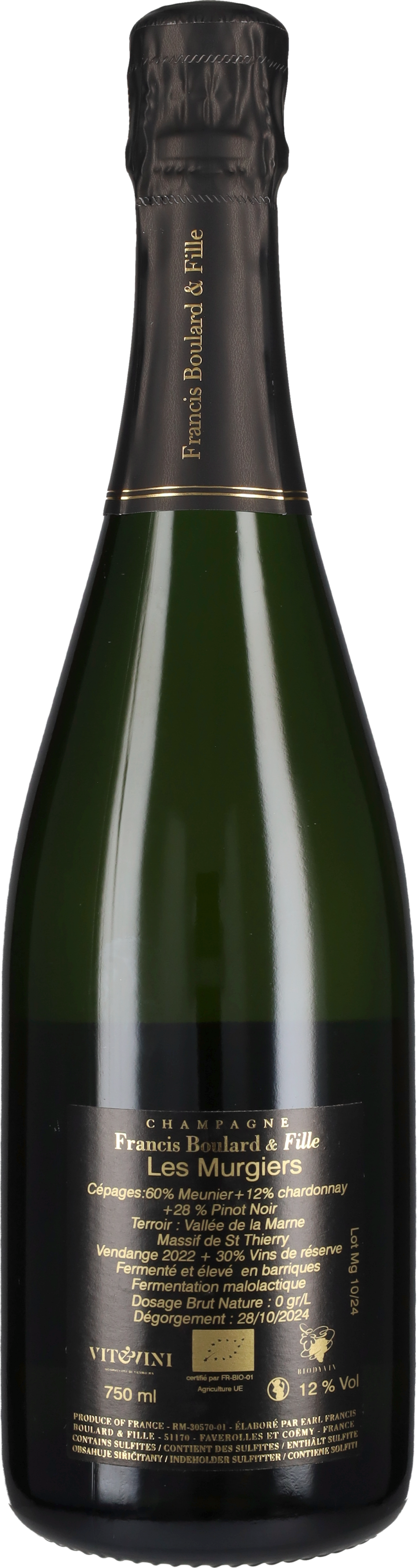 Boulard Francis Champagne Brut Nature 'Les Murgiers' Francis Boulard 2022