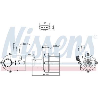 NISSENS Zusatzwasserpumpe, Turbolader 831116 für Bentley Porsche