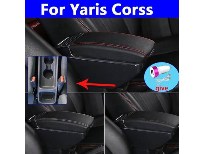 Boîte d'accoudoir croisé pour Toyota Yaris, pour toyota yaris suv, boîte de contenu de magasin central, décoration avec USB, accessoires de voiture