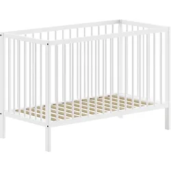 BABYBETT Kara-lynn 124x84x65 aus Massivholz in Buche Weiß