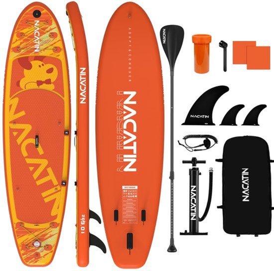 Aufblasbares Stand-Up-Paddle-Board, Orange - 320 cm Länge - Material: EVA und PVC - SUP-Board