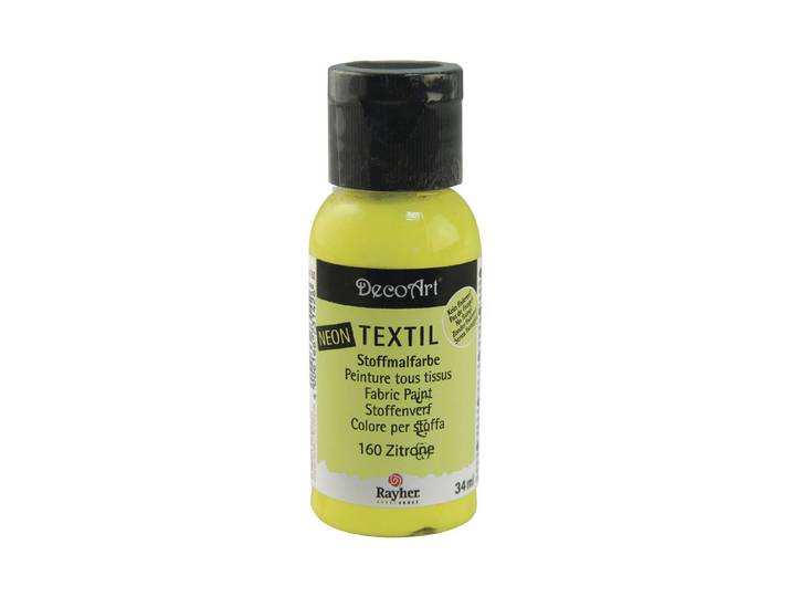 Rayher Neon-Stoffmalfarbe Zitrone 34 ml