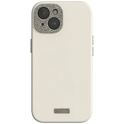 Moshi Napa MagSafe - Lederhülle für iPhone 15 (Eggnog Weiß)