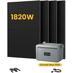 Growatt NEXA 2000 All-in-One Speicher für Balkonkraftwerke, mit 4 x 455W Bifaziale Solarmodule,by Powerness - Growatt NEXA 2000 | 2048Wh / Standardversand