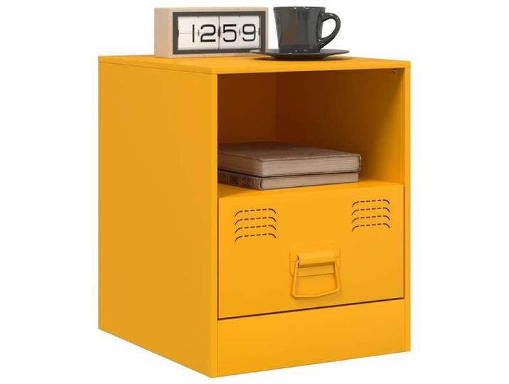 Petit meuble de rangement Tables de chevet - 2 pcs - GKK - jaune moutarde 34 5x39x44 cm acier - Pour Lit @1535
