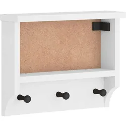 vidaXL Wandgarderobe SANDNES Weiß 45x12x35 cm Massivholz Kiefer