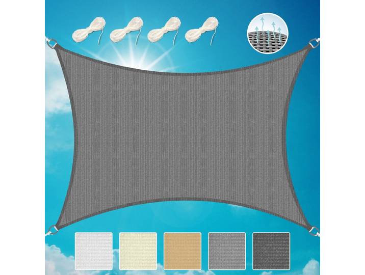 Sol Royal SolVision HS9 – Schaduwdoek Rechthoek 2x2m Anthraciet – Waterafstotend – UV Bescherming