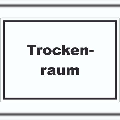 HB-Druck Trockenraum Aufkleber mit Text Wäsche trocknen waagerecht A1 (594x841mm)