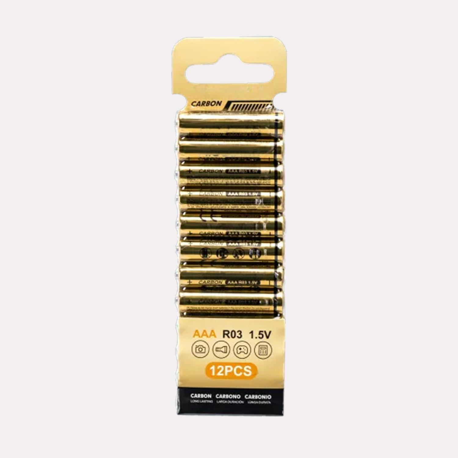 Blendend R03 AAA koolstof-zink batterijen 1,5V 12 stuks