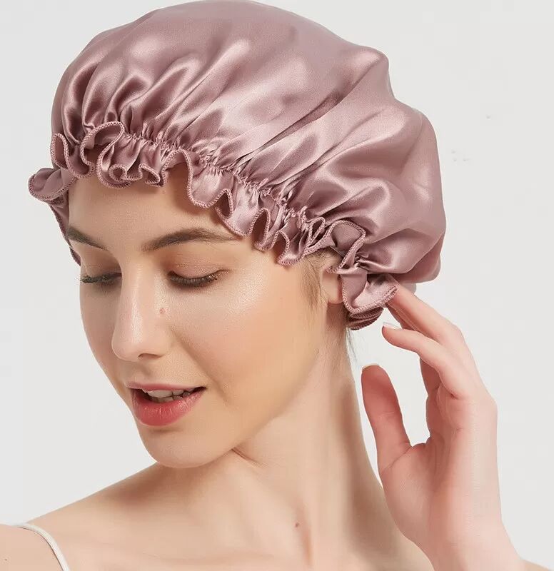 INF Schlafmütze für Damen aus 100 % seide, weiches Kopftuch zum Schlafen XL Rosa