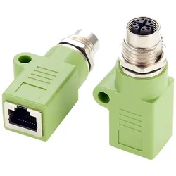Exsys Adapter M12 X-code BU - RJ45 BU (RJ45 (1x)), Netzwerk Adapter, Grün