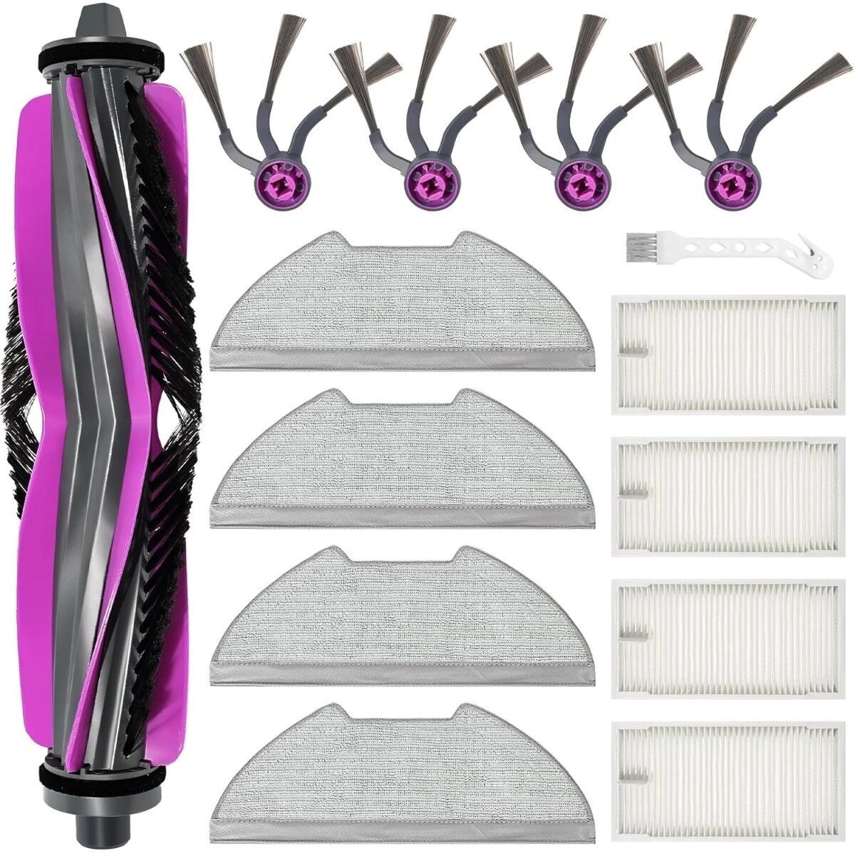 INF Kit d'accessoires de remplacement compatible avec Eureka E20 Evo Plus et la série Eureka Evo - Brosse principale, brosses
