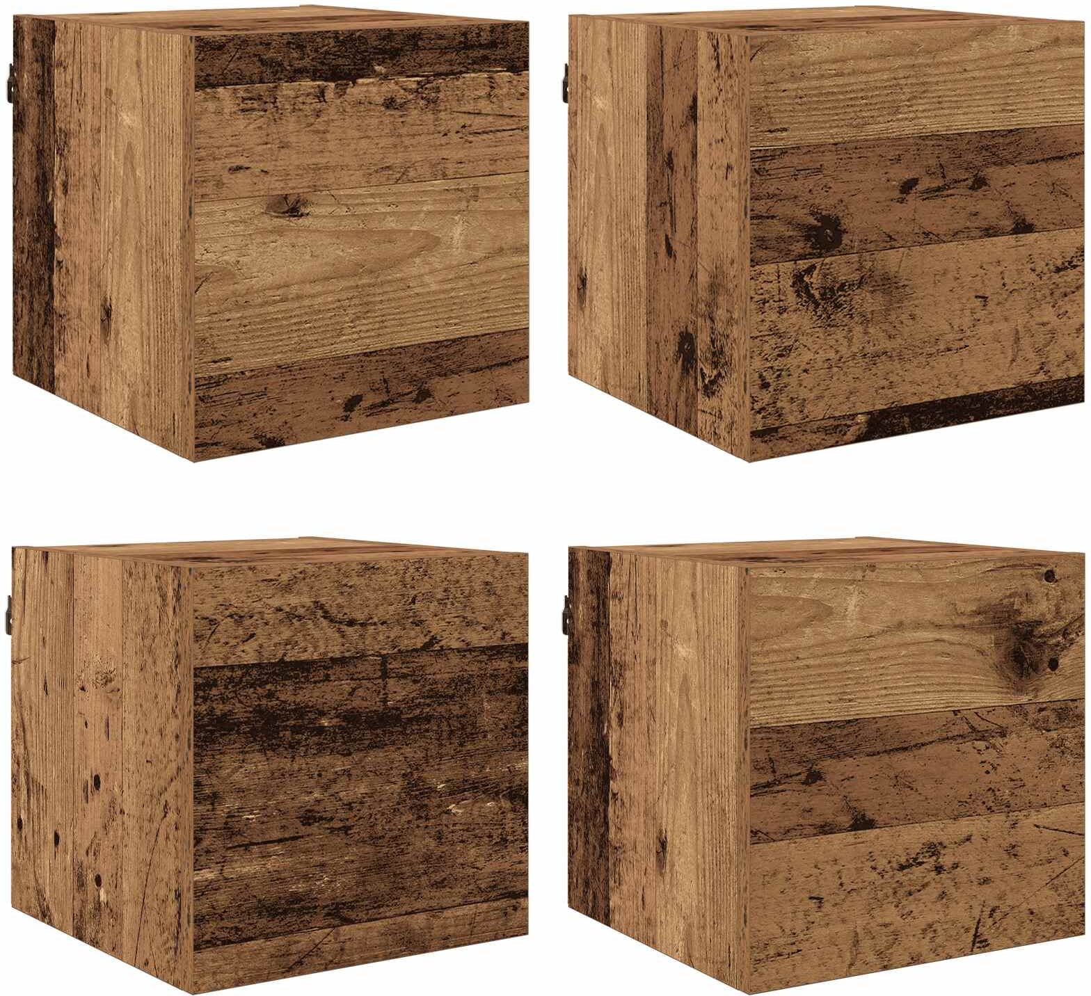 vidaXL Mueble para TV montado en la pared Madera envejecida Marrón