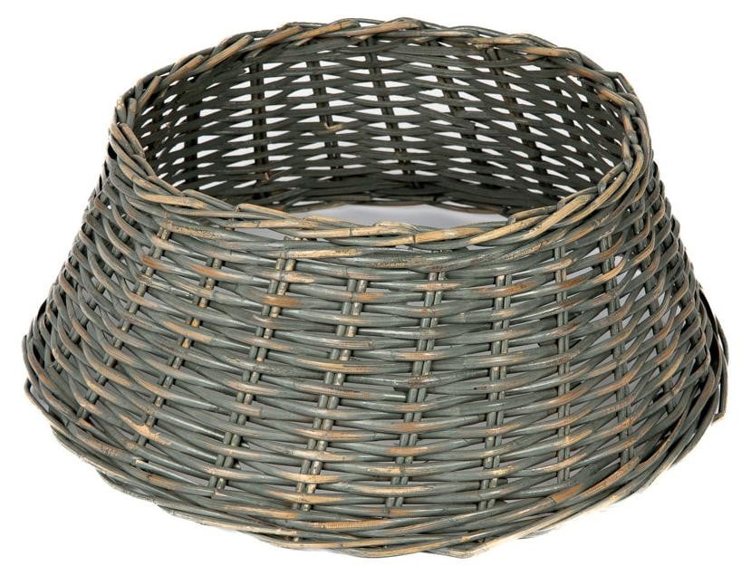 Westmann Rieten kerstboom met kerstmanversiering, grijs, diameter: 65 cm