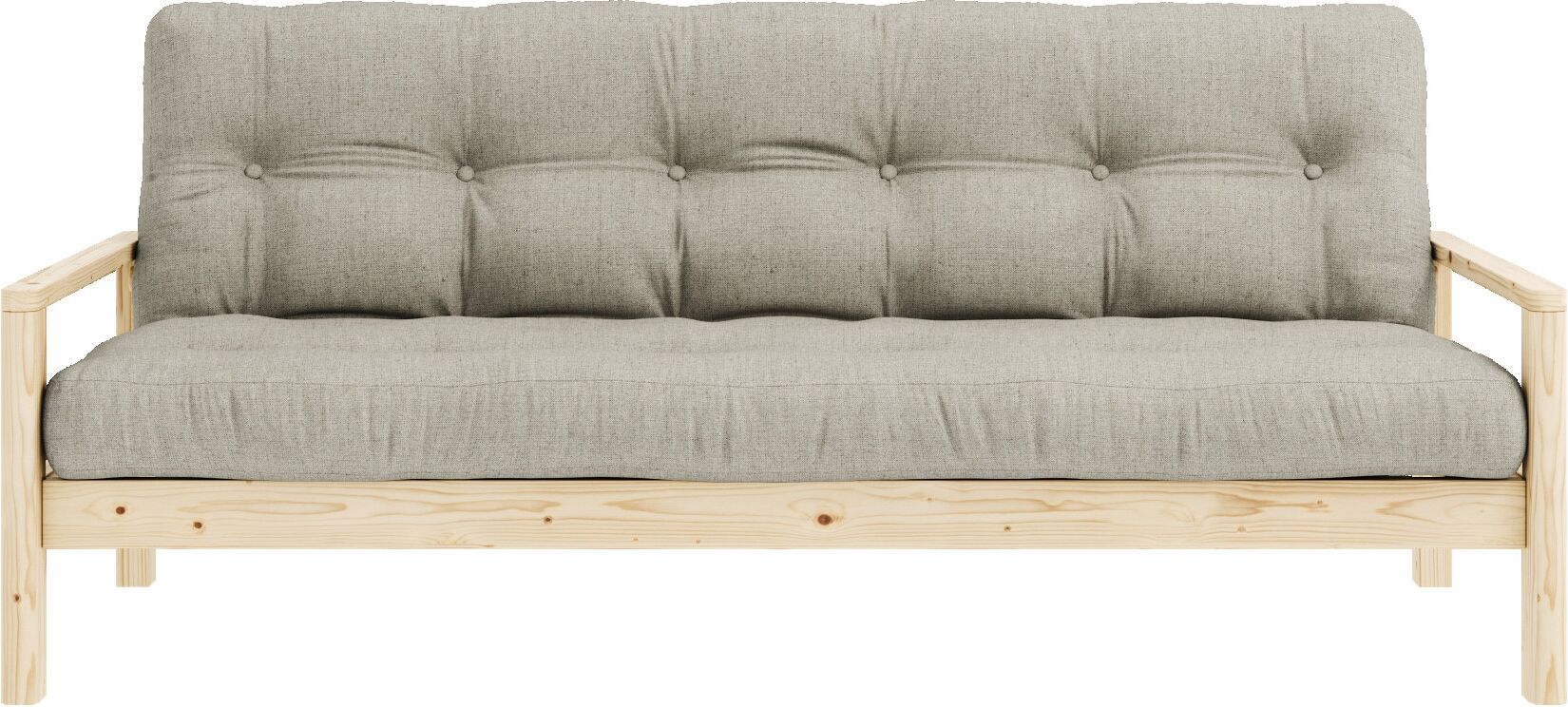 Schlafsofa KARUP DESIGN "KNOB", beige (linen), B:205cm H:79cm T:95cm, Matratzenmaterialzusammensetzung: Futonmatratze mit Knopfheftung, Höhe 14 cm, aus recyceleten Mischfasern mit einem Kern aus 4 cm Schaumstoff. Matratzenfüllung: Baumwoll-Mix-Füllung 90-