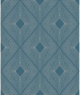 Antonina Vella Harlowe Blue & Silver Wallpaper