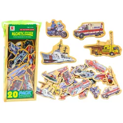 Set Holzmagnete Fahrzeuge Schiffe Flugzeuge 20 Stück