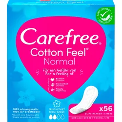 Carefree Slipeinlagen Normal Cotton Feel mit Frischeduft für Slip, 56 St.