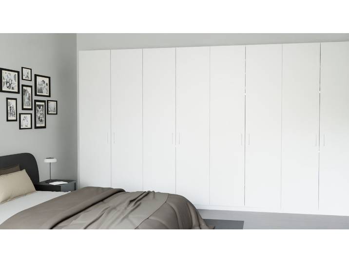 Großer Schlafzimmerschrank - Kleiderschrank, Groß mit Türen Premium Dekore Weiß­grau
