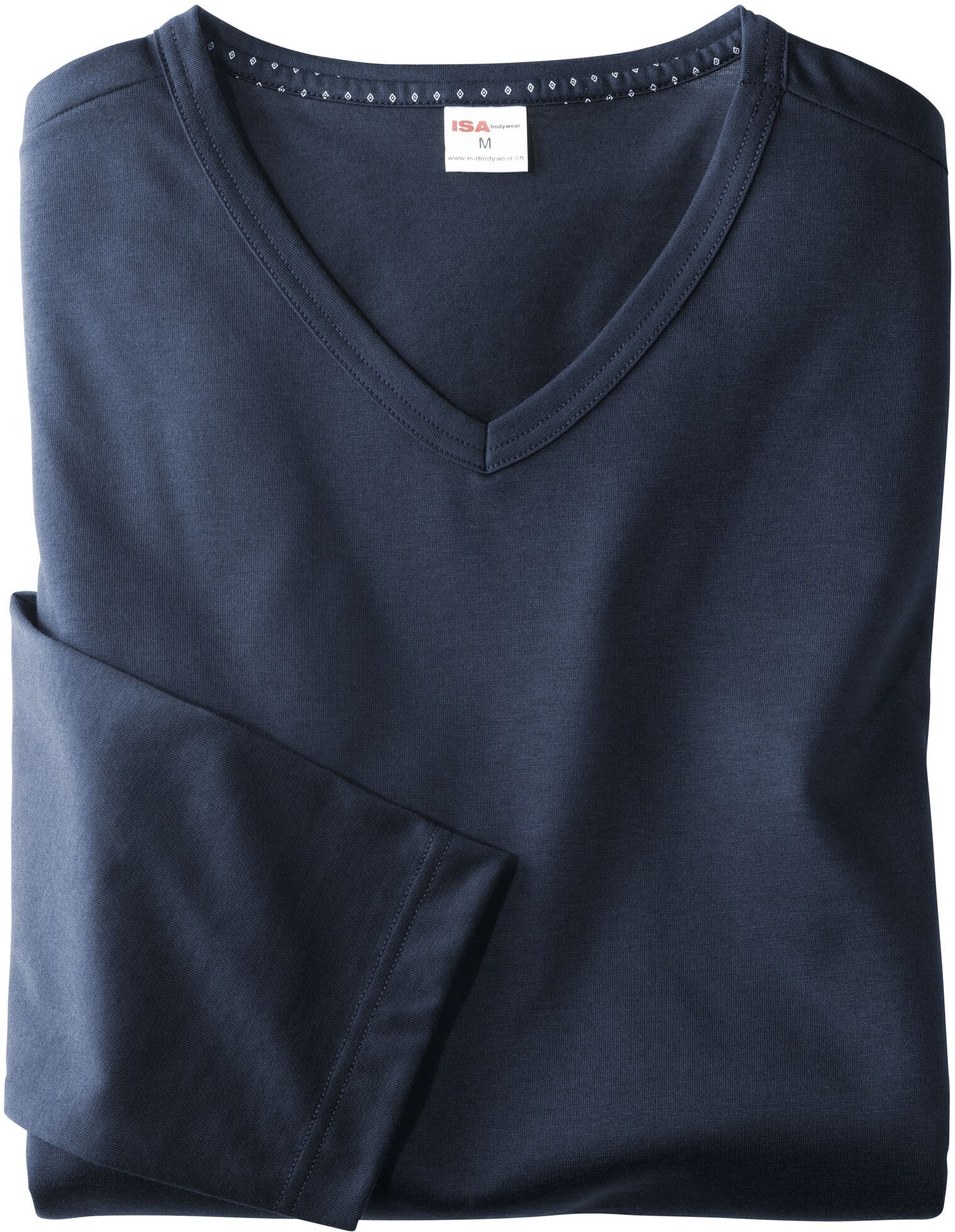 Pyjama ISA BODYWEAR "Pyjama lang", Herren, Gr. M, blau (dunkelblau), Obermaterial: 100% Baumwolle CO(Bio)., Homewear-Sets Pyjama dunkelblau M