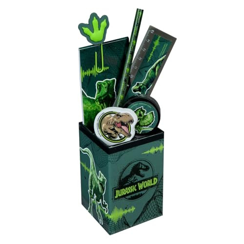 Jurassic World Undercover bureauset - 6-delig - T-Rex stationery set - Meerkleurig