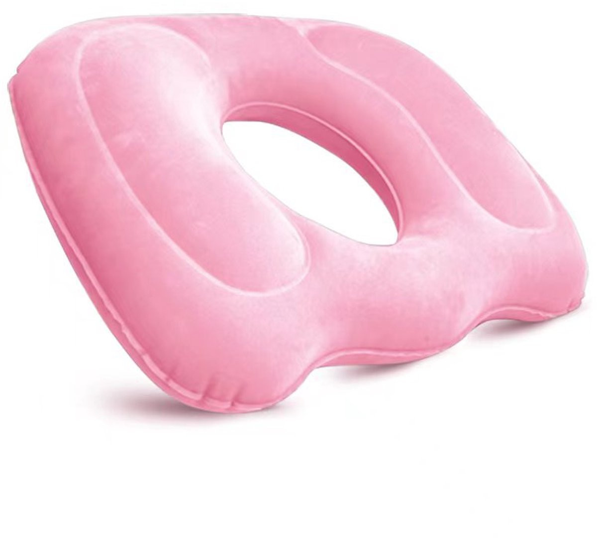 Opblaasbaar Orthopedisch Donutkussen met Afneembare Hoes en Ademend Materiaal - Roze
