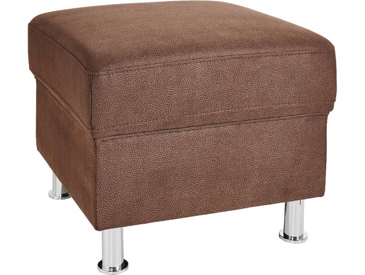 Hocker SIT & MORE Ascara , braun, B:55cm H:46cm T:55cm, Luxus-Microfaser (100% Polyester);Softlux-Kunstleder;NaturLeder, Hocker, Hocker