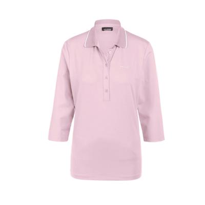 Poloshirt GOLDNER "Trageangenehmes Poloshirt aus hochwertiger Micro-Modal Qualität", Damen, Gr. 48, rosa, Obermaterial: 52% Modal CMD. 39% Nylon NY. 9% Elasthan EL., Tubular, Shirts, Mit Glitzerkante am Kragen und edlem Stick-Label