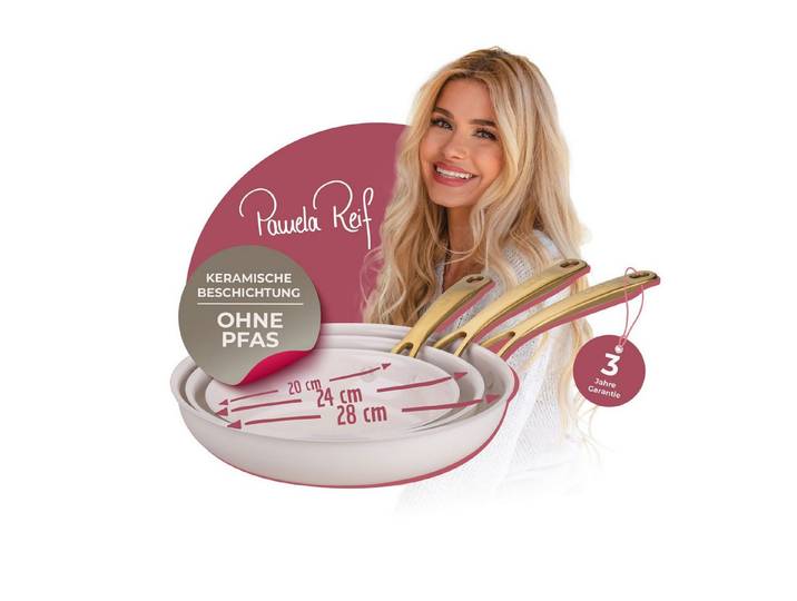 FACKELMANN Bratpfanne Set, Kochgeschirr, Aluminium-Pfannen, Keramikbeschichtung