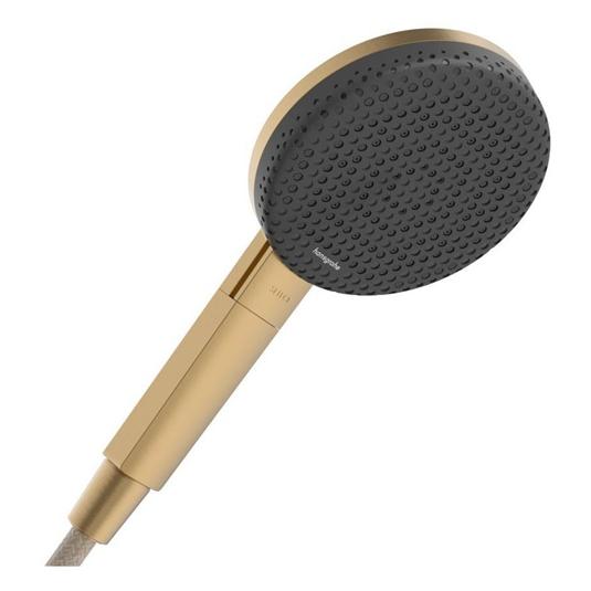 hansgrohe Runde Handbrause mit drei Strahlarten und Anti-Kalk-Funktion (3 Strahlarten, 7.10 l/min) (24511140)