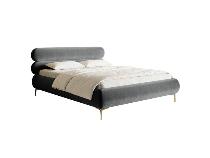 Polsterbett 140x200 cm Roule mit Stauraum, Metallrahmen, grauer