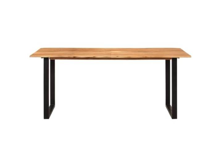 KDACVBMG Esstisch, 180 x 90 x 76 cm, Akazienholz, massiv Massives Akazienholz, Stahlbeine, industrieller und rustikaler Stil, verarbeitete Kanten, reiche Maserung