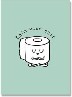 Uplift Treasures Funny Toilet Paper Yoga Quote Canvas Wall Art a 5.17.1 In Unframed
