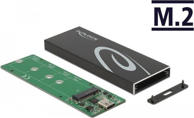 Delock behuizing voor M.2-schijven - M.2 kaart / SATA 6Gb/s - USB 3.2 (Gen 2)