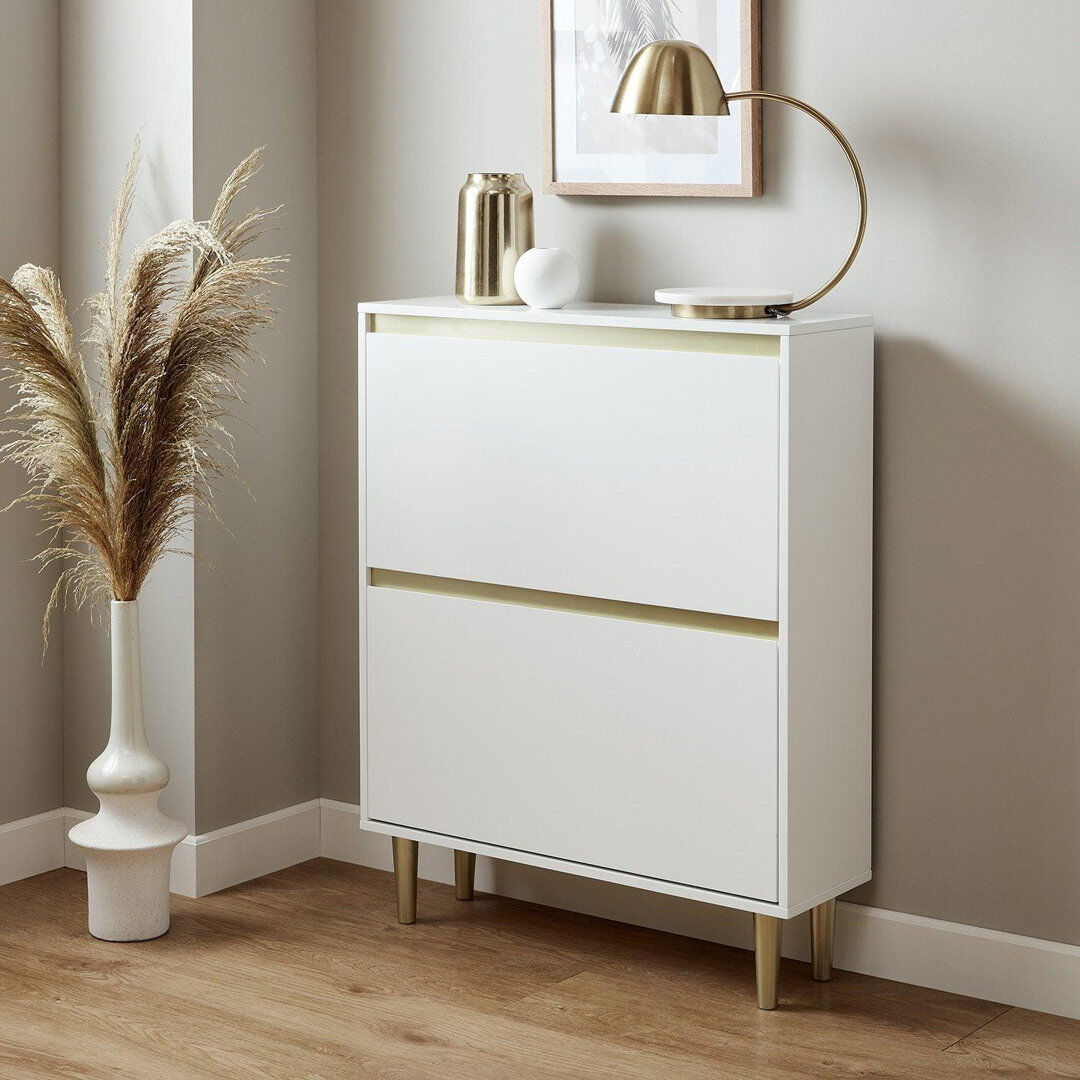 Fairmont Park Bellandra Iliana 2 Door Shoe Cabinet Gold/White 6