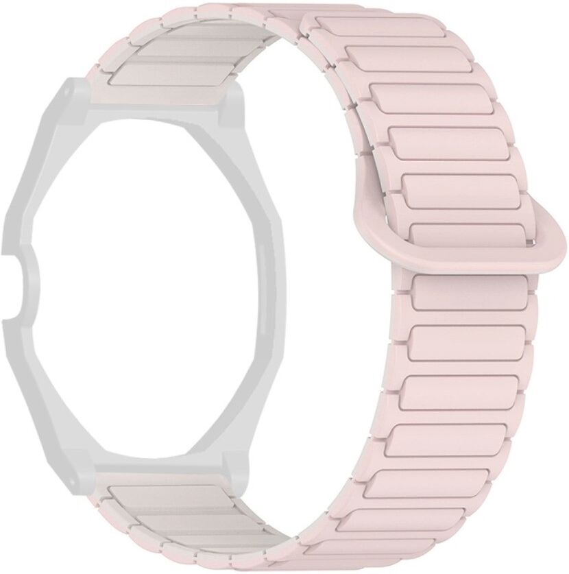 INF Bracelet en silicone compatible avec AP et Swatch pour modification de boîtier montre de poche - Conception magnétique Blanc + rose