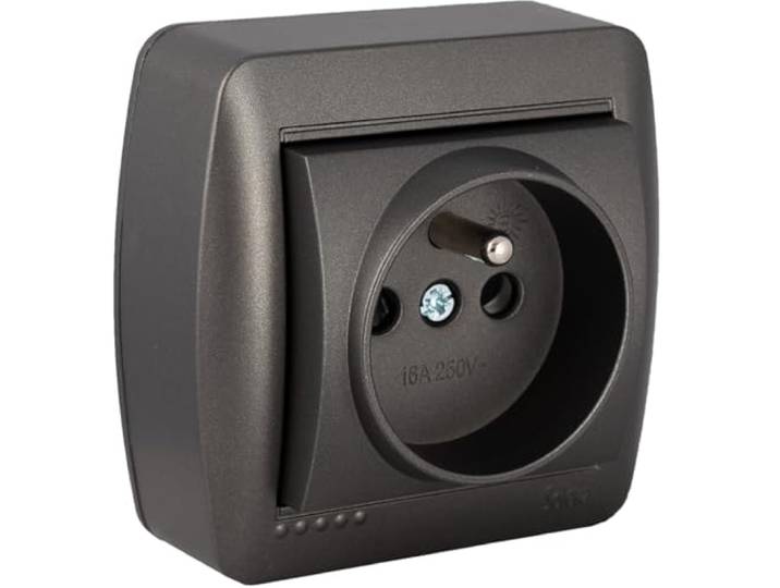 Solera Base de prise murale 2p+t graphite 16 A 250 V Français