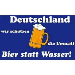trends4cents Flagge BIER STATT WASSER 90 x 150 cm mit 2 Messingösen