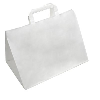 DayBays 250 Stk. Papiertüten 32+22x25 cm weiß mit Flachhenkel
