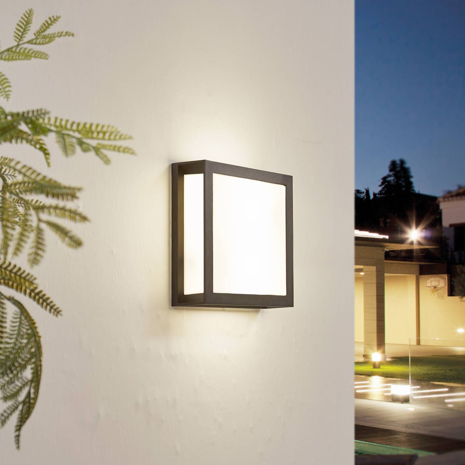 Outdoor Wall Light Sivana Lindby, dimmable, Black, Plastic, Modern, Outdoor Wall Light