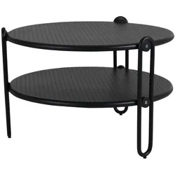 Gartencouchtisch Blixt, aus Aluminium, modern, rund, schwarz, 65 cm