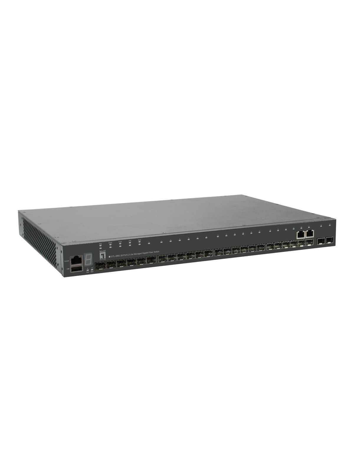 LevelOne GTL-2882 KILBY 28-Port Stackable L3 Lite Managed Gigabit Fiber Optic Switch