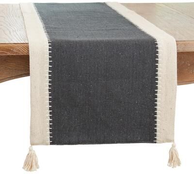 Saro Lifestyle Whipstitch Band Design Table Runner