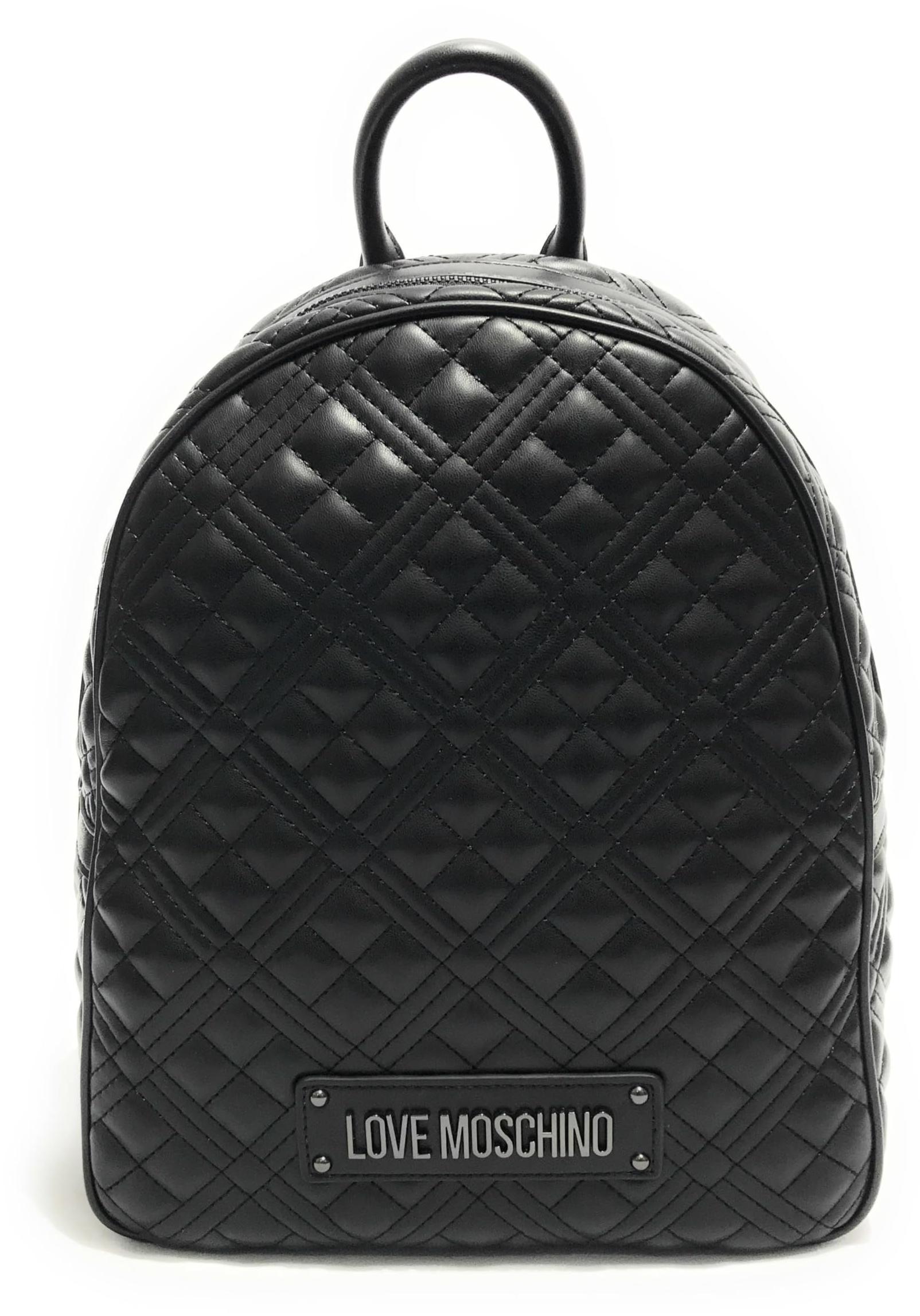 Borsa donna Love Moschino, gesteppter Rucksack, schwarz, Modellnummer BS24MO143, Artikelnummer JC4235PP0ILA000A, Größe: Mittel