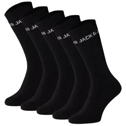 JACK&JONES Kinder Tennissocken, 5er Pack - JACBASIC LOGO TENNISSOCK, Baumwollmischung, Logo Schwarz / 38-43