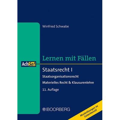 Staatsrecht I, Taschenbuch von Winfried Schwabe, Richard Boorberg Verlag, 978-3-415-07725-6