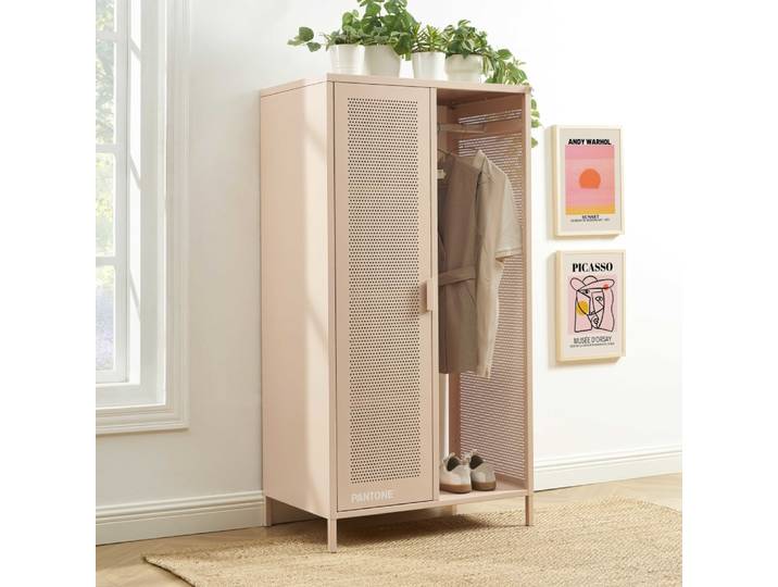 Vestiaire métal rose blush avec penderie h145cm
