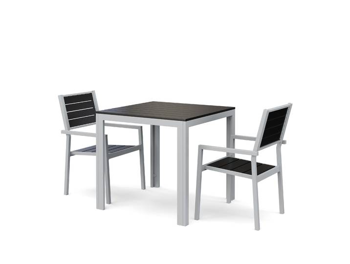Gartenmöbel Set NELI 2 Stühle anthrazit
